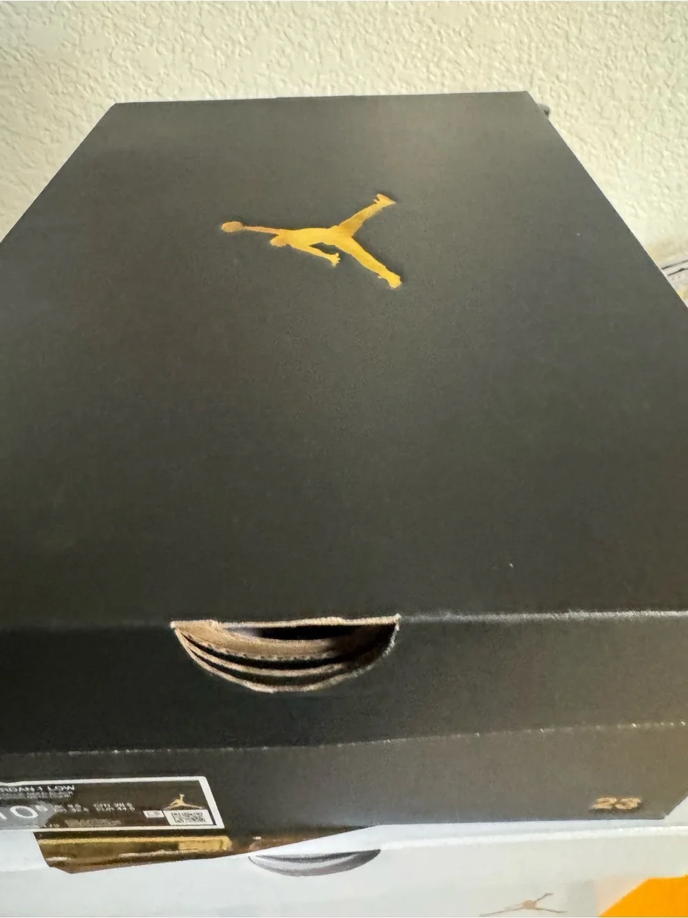 Jordan 1 Low-Top Sneakers  — White, Black & Gold metallic size 10.5